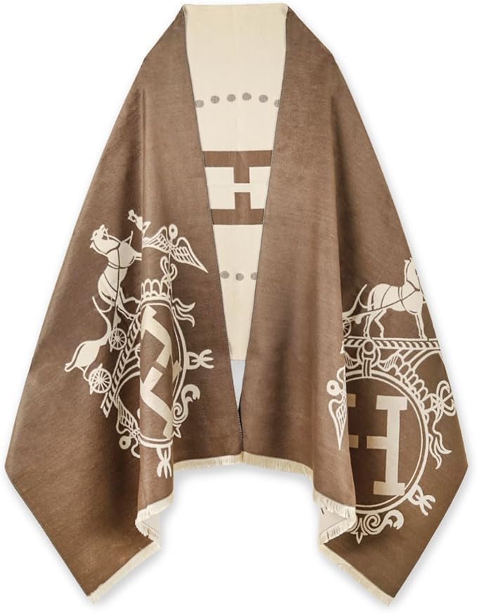 EXTREE Scarfs for Women Pashmina Silky Shawl Wrap for Evening Dressing Blanket Open Front Poncho Cape - Image 1